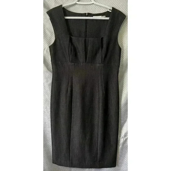 Calvin Klein Dresses & Skirts - Calvin Klein Womens Dress 10 Gray Charcoal Sheath Sleeveless Stretch Square Neck